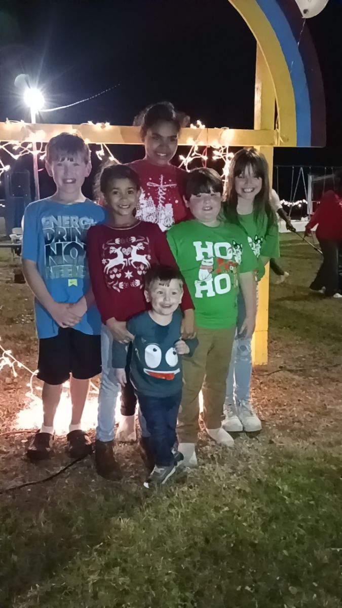 group of kids at santa event 